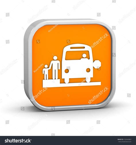 School Bus Stop Sign On White Stock Illustration 102443863