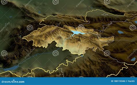 Jalal Abad Kyrgyzstan Highlighted Physical Stock Illustration