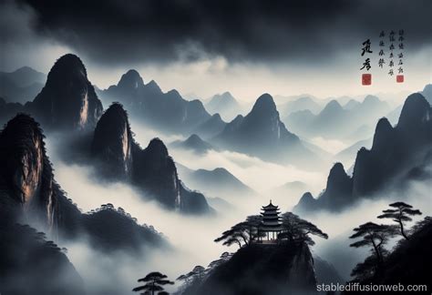 Chinese Ink Painting: Famous Chinese Mountains | Stable Diffusion Online