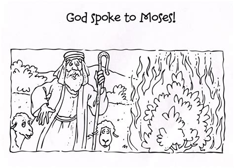 Moses Burning Bush Coloring Pages Printable Coloring Pages