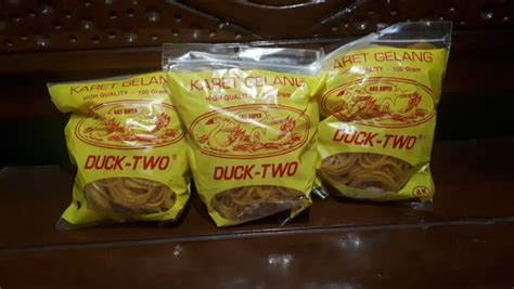 Jual KARET GELANG KUNING KARET BUNGKUS KARET KECIL DUCK TWO 100 Gram