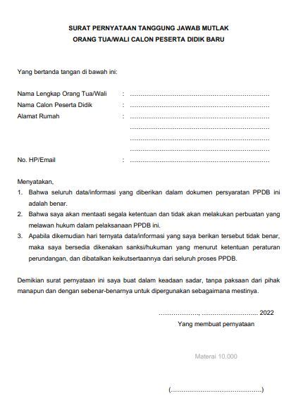 Contoh Surat Pernyataan Keabsahan Dokumen Ppdb Seperti Apa Riset