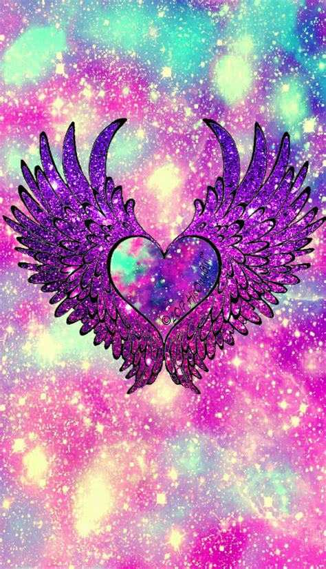 Angel Heart Wings Galaxy Wallpaper I Created For The App Cocoppa