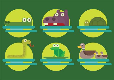 Free Swamp Animals Icons Vector 132664 Vector Art at Vecteezy