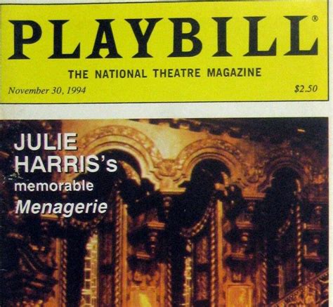 Playbill November 30 1994 Theatre Magazine Harris Menagerie Napier