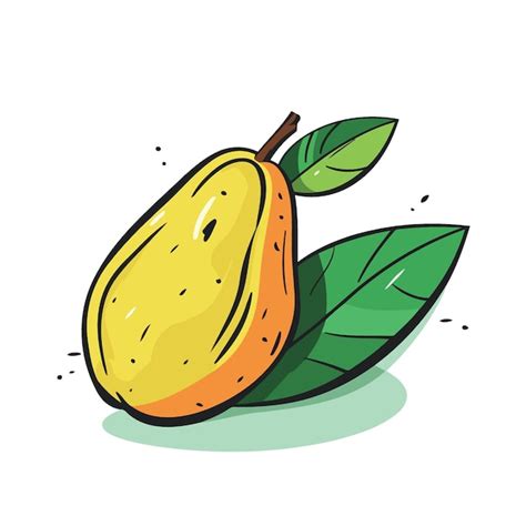 Premium Vector Mango Fruit With Leaves