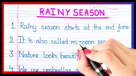 10 Lines On Rainy Season In English Essay On Rainy Season Rainy