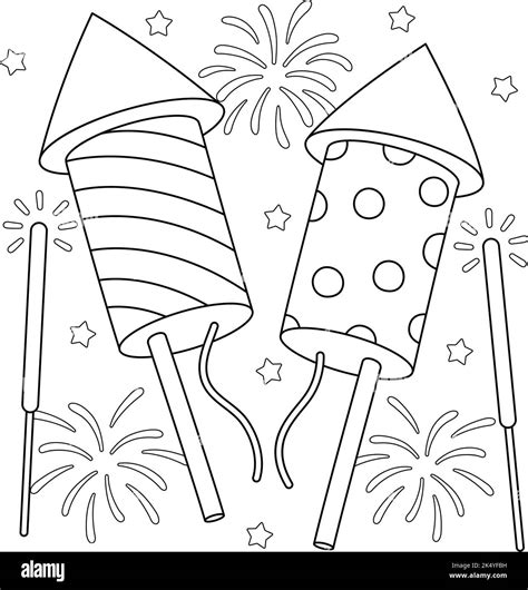 Page De Coloriage Des Feux D Artifice De La Saint Sylvestre Pour Les