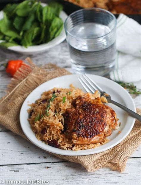 One Pot Caribbean Jerk Chicken & Rice - Immaculate Bites