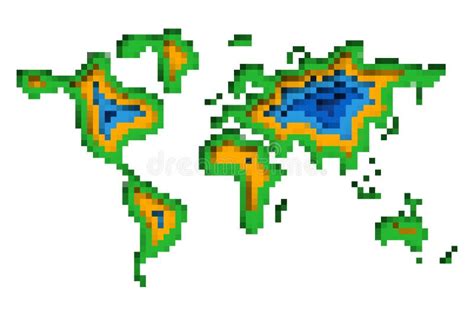 Pixel Art Design Of World Map Vector Illustration Stock Illustration