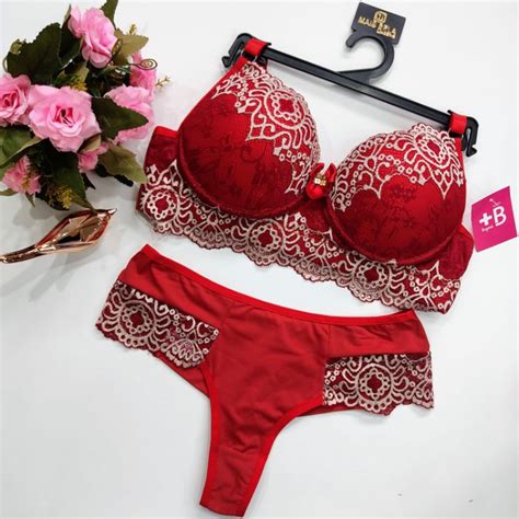 Conjunto Lingerie Luxo Bojo Rendado Bicolor Sexy Calcinha Fio Duplo