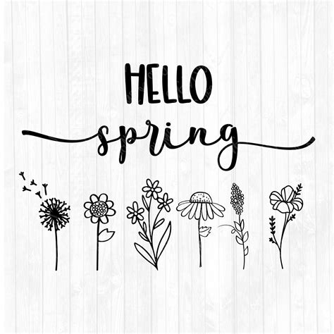 Hello Spring Svg Spring Svg Farmhouse Svg Welcome Spring Etsy