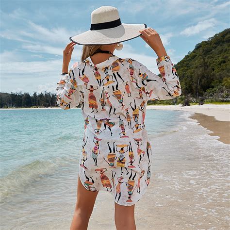 New Cartoon Pattern Shirt Longsleeved Bikini Blouse Swimsuit Wholesale