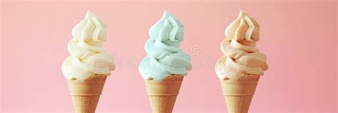 Abstract Shapes Of Cute Ice Cream Cones In Pastel Colors Creating A