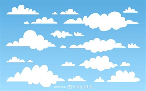 Illustrated Clouds Background Vector Download