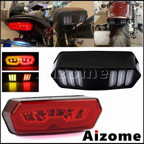 Motorcycle Integrated Led Tail Light Turn Signal Rear Lamp Brake Stop