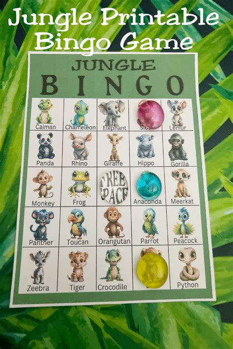 Baby Jungle Animals Printable Bingo Game – DIY Party Mom