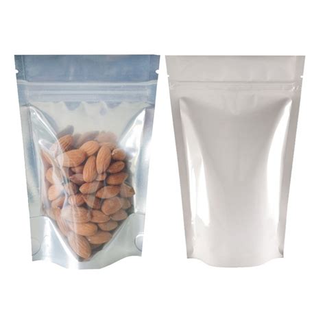 Buy Online Kg Clear White Shiny Stand Up Pouch Bag With Zip Lock