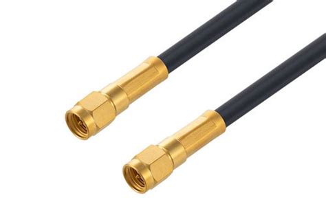 Fire Rated SMA Male To SMA Male Low Loss Cable 48 Inch Length Using LMR