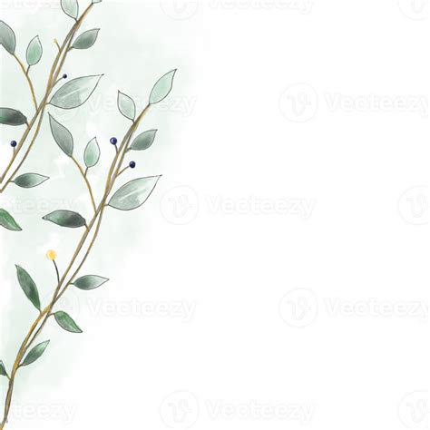 Watercolor Greenery Corner Branches 40904318 PNG