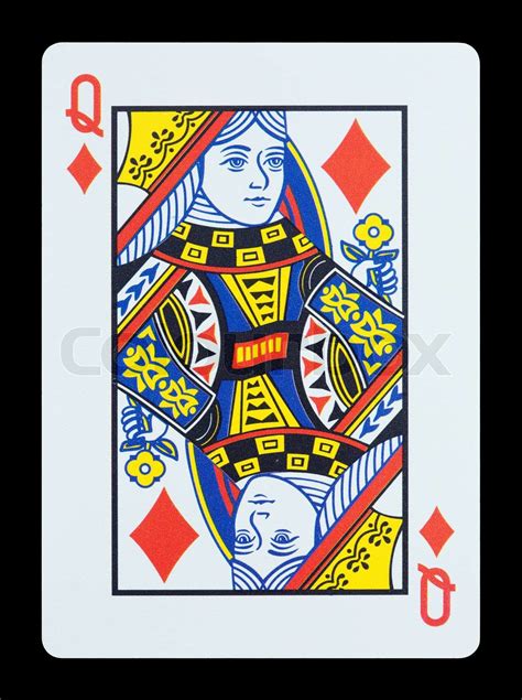 Playing Cards Queen Of Diamonds Stock Image Colourbox