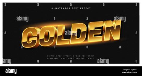 Golden Luxury Shiny Text Style Font Effect Stock Vector Image Art Alamy