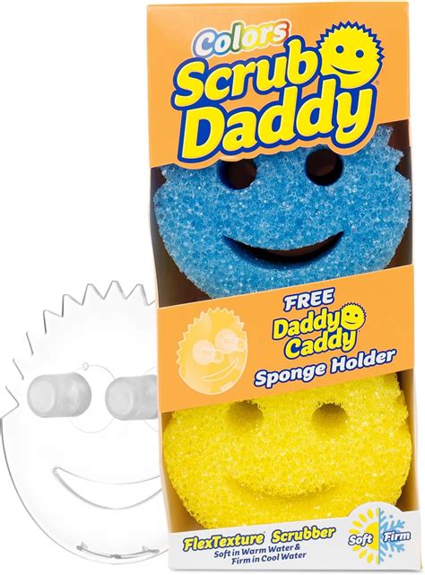 Scrub Daddy Colors 6ct Daddy Caddy Scratch Free Multipurpose Dish