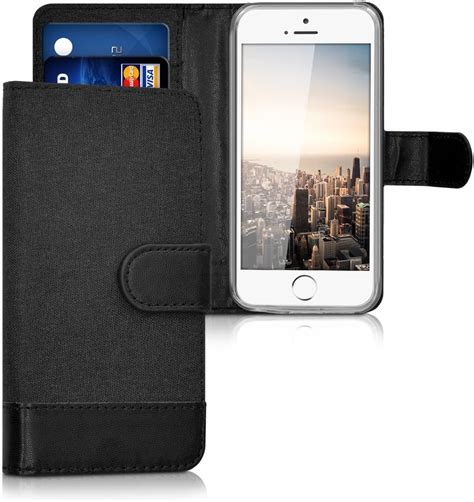 Kwmobile Coque Portefeuille Compatible Avec Apple IPhone SE 1 Gen 2016