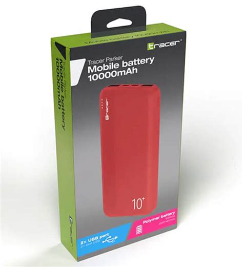 Tracer Powerbank Parker 10000mah 2A RED Powerbanks TEL 208303