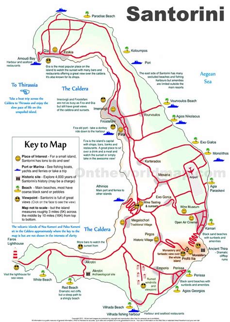 Santorini sightseeing map - Ontheworldmap.com