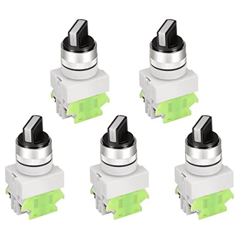 Uxcell 5pcs Latching Lock 3 Positions Rotary Selector Select Switch