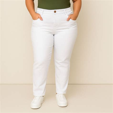 Calça Branca Plus Size Feminina