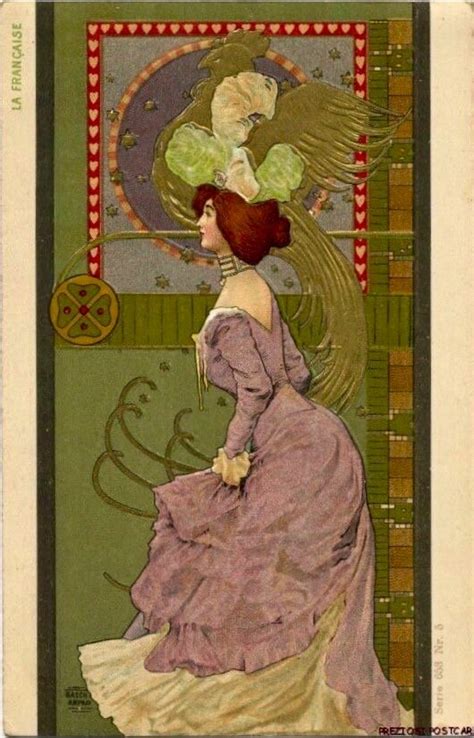 La Française Postcard 1900 By Árpád Basch Budapest Postcard Art Art Nouveau Art