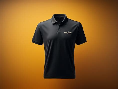 Modelo De Camiseta De Polo Negro En Formato Psd Archivo PSD Premium