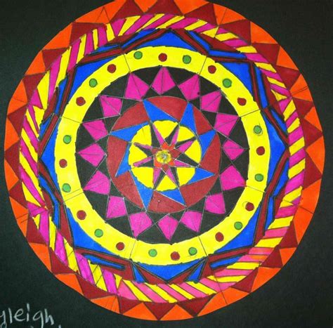 colorful radial design  black paper
