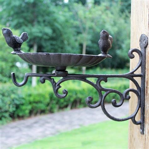 Cast Iron Heavy Duty Hanging Bird Bath Feeder Vintage Bronze Decorative