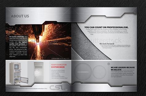 Modern Masculine Industrial Brochure Design For Custom Steel Ltd By