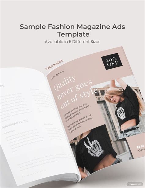 Sample Fashion Magazine Ads Template In Psd Indesign Word Publisher