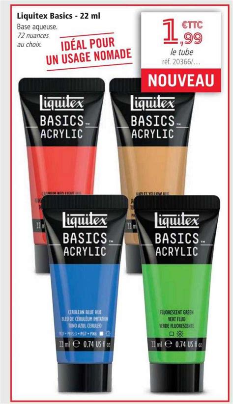 Promo Liquitex Basics 22 Ml chez Le Géant des Beaux Arts iCatalogue fr