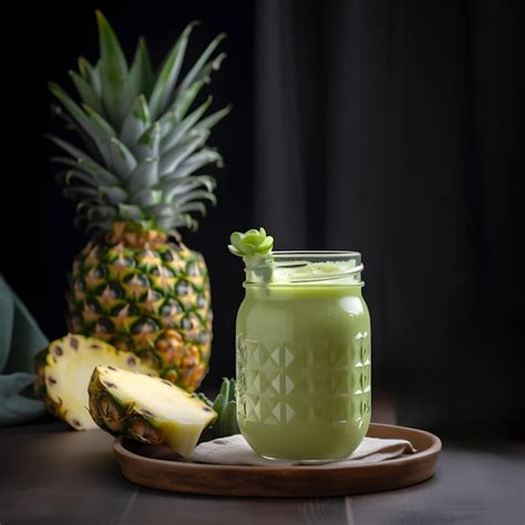 Premium AI Image | Cactus pineapple smoothie