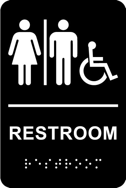 Unisex Accessible Restroom Sign With Braille Claim Your 10 Discount