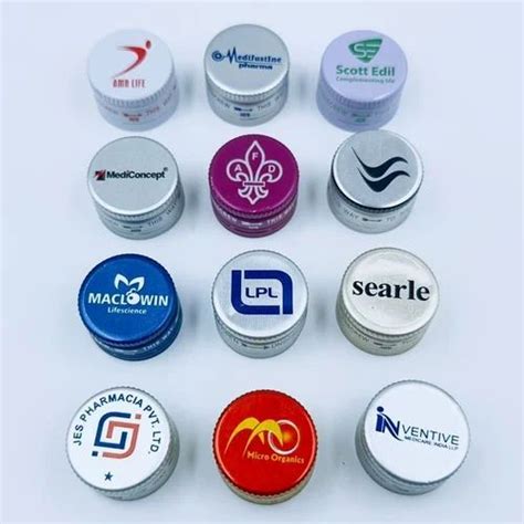 Round Multicolor Printed Aluminium Ropp Cap Dimensions 1 Inch