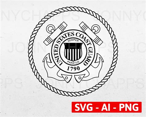 Coast Guard Seal SVG, USCG Emblem Vector Clipart, Digital Download Cnc and Laser Engrave Cut ...