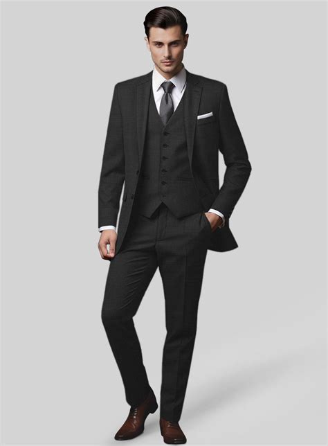 Marco Stretch Deep Gray Wool Suit Studiosuits