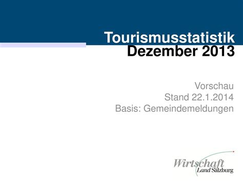 Tourismusstatistik Dezember Vorschau Stand Ppt Herunterladen