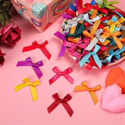 Chenkou Craft Mix Bulk Pcs Ribbon Flowers Bows Craft Wedding Ornament