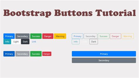 Bootstrap Buttons Tutorial Using Bootstrap Framework