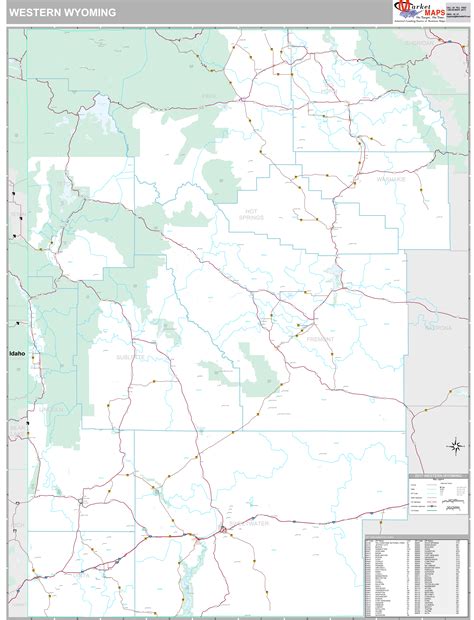 Wyoming Western Wall Map Premium Style by MarketMAPS - MapSales.com