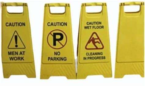 Incandescent Polycarbonate Caution Sign Board For Safety Purpose At Rs