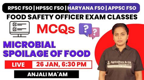 Microbial Spoilage Of Food Mcqs Food Safety Officer Exam Class Rpsc Fso